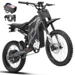 HAPPYRUN G300 Pro Electric Dirt Bike for Adults, 72V 30Ah Battery, 6500W Motor, 50 MPH Speed, 70 Mile Range, 350 Lbs Load Capacity, Hydraulic Brakes Black (Orange) (Black)