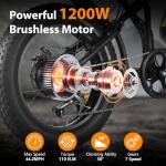 JECHAM 48V 22Ah Fat Tire eBike, Adult Peak 3000W Electric Bike, Dual 2000W Motors 35MPH Electric Bicycle, Hydraulic Disc Brakes, 7-Speed Hunting Commuter E-Bike