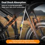 JECHAM 48V 22Ah Fat Tire eBike, Adult Peak 3000W Electric Bike, Dual 2000W Motors 35MPH Electric Bicycle, Hydraulic Disc Brakes, 7-Speed Hunting Commuter E-Bike