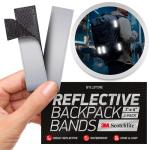 Byllstore Reflective Backpack Straps | 3M Scotchlite Reflectors with Velcro Bands | Compact 1x4 Inch Size | 2-Pack (Silver)