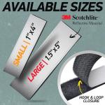 Byllstore Reflective Backpack Straps | 3M Scotchlite Reflectors with Velcro Bands | Compact 1x4 Inch Size | 2-Pack (Silver)