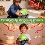 Dinosaur Toddler Bike Helmet with Adjustable Dial - Toddler Helmet for 1/2/3/4 Years Old, Lightweight Ventilation Kids' Bike Helmets for Bicycle Skateboard Scooter Roller, Green