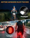 DARKBEAM Bicycle Lights Set USB-C Rechargeable, High Lumens Bike Headlight and Super Back Taillight 4+5 Modes, Bike Lights for Night Riding Easy to Install for Men Women Kids Road Mountain Cycling