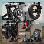 SPBSVDT Electric Bikes for Adults: 48V 20Ah Battery Electric Peak 1500W eBike, Long Range E Bike, Perfect for City, School & Off-Road Commuting 20" Fat Tires E-Bike (UL2849) (Black)