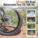 Riding'times Upgraded GT73 Electric Dirt Bike for Adults Teens, 2400W Ebike Max 37 MPH & 1747Wh Dual Battery, 85 Mile Long Range Electric Motorcycle with 25" Dirt Tires E Dirtbike