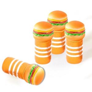4 Pack Hamburger Bike Tire Valve Stem Caps,Burger Bike Accessories,Fun Bicycle Decor,Universal Air Caps for Bicycle, Motorcycle,Car,SUV & Truck,Perfect Burger Gifts for Men Women