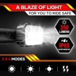 HinsGEAR Bike Lights 3 Set, Rechargeable Bicycle Light Super Bright 8+12 Modes, IPX6 Waterproof Bike Lights for Night Riding Cycling Safety, Front and Rear Back Taillight, Long Battery Life