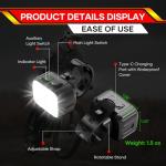 HinsGEAR Bike Lights 3 Set, Rechargeable Bicycle Light Super Bright 8+12 Modes, IPX6 Waterproof Bike Lights for Night Riding Cycling Safety, Front and Rear Back Taillight, Long Battery Life