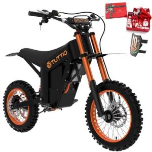 Tuttio Electric Dirt Bike Teens Adults - 48V 21AH Electric Bicycle 14"/12" Fat Tire Off Road High Torque Mini Electric Motocross Motorcycle Dirt Bike