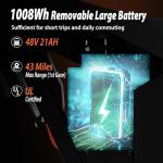 Tuttio Electric Dirt Bike Teens Adults - 48V 21AH Electric Bicycle 14"/12" Fat Tire Off Road High Torque Mini Electric Motocross Motorcycle Dirt Bike