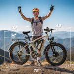 PUJH 5000W Dual Motor Electric Bike for Adults 60V 20Ah Fast Ebike for Men Women 45 MPH,Up to 100 Miles,24" Fat Tire Suspension Electric Bicycle for Snow Off-Road Commuter Mountain E-Bike