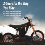 Tuttio Electric Dirt Bike Teens Adults - 48V 21AH Electric Bicycle 14"/12" Fat Tire Off Road High Torque Mini Electric Motocross Motorcycle Dirt Bike