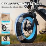 AVDLBIKE Electric Bike, 16'' Fat Tire eBike for Teens/Adults, 500W E-Bike with 36V/12.8Ah Removable Battery, 22MPH 45 Mile Range Commuting Electric Mountain Bike with Dual Dual Brakes-Blue A13