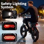 YOLOWAY Electric Bike for Adults,Electric Dirt Bike 2000W/1500W Peak Motor,E Bike 20"/16" *4 Fat Tire,All Terrain 32/28MPH Top Speed,Ebike Up 55-80 Miles Range,48V Removable Battery