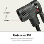 Schwinn Basic Floor Bike Pump, Up to 120 PSI, Dual Head Pump Nozzle with Ready Indicator, Presta and Schrader Valve Compatible, No Gauge Included, Black