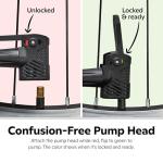 Schwinn Basic Floor Bike Pump, Up to 120 PSI, Dual Head Pump Nozzle with Ready Indicator, Presta and Schrader Valve Compatible, No Gauge Included, Black