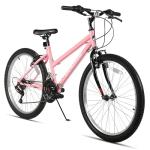 HILAND Bamcbase Womens Mountain Bike, 26 Inch 18 Speeds Hybrid Commuter Bicycle for Adults, Sport Hardtail Trail MTB Pink