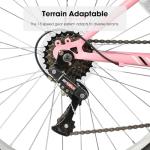 HILAND Bamcbase Womens Mountain Bike, 26 Inch 18 Speeds Hybrid Commuter Bicycle for Adults, Sport Hardtail Trail MTB Pink