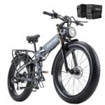 DAMSON Electric Bike for Adults 1500W Peak Motor 48V 20Ah Battery Up to 65 Miles Long Range 30MPH Mountain E Bikes 26" Fat Tire Off-Road Full Suspension Electric Bicycle, Dual Hydraulic Brakes