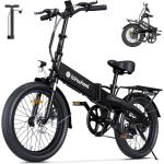 isinwheel U5 Pro E Bike for Adults Electric Bike with Front Suspension, 48V 500W Folding Ebikes for Adults, Aluminum Frame, 7 Speed Gear, 20mph Foldable Electric Bicycles, 20" Fat Tire Ebike