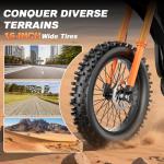 Misodo Electric Dirt Bike for Adults, 3000W Peak Motor, 36 MPH, 100Miles, 48V/20Ah Battery, 45° Slope, Dual Hydraulic Brake, Full Suspension, All Terrain Electric Motorcycle, 16" Off-Road Tire E-Bike