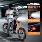 Misodo Electric Dirt Bike for Adults, 3000W Peak Motor, 36 MPH, 100Miles, 48V/20Ah Battery, 45° Slope, Dual Hydraulic Brake, Full Suspension, All Terrain Electric Motorcycle, 16" Off-Road Tire E-Bike