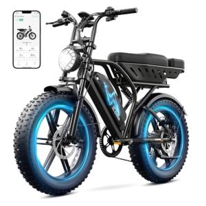 TS TST GRP LLC Electric Bike for Adults, 1500W Peak Ebike, 48V 15AH Waterproof Removable Battery, 7 Speed, 30 MPH Max, 20" Electric Off-Road Bike, UL 2849 Certification
