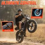 TS TST GRP LLC Electric Bike for Adults, 1500W Peak Ebike, 48V 15AH Waterproof Removable Battery, 7 Speed, 30 MPH Max, 20" Electric Off-Road Bike, UL 2849 Certification