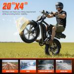 TS TST GRP LLC Electric Bike for Adults, 1500W Peak Ebike, 48V 15AH Waterproof Removable Battery, 7 Speed, 30 MPH Max, 20" Electric Off-Road Bike, UL 2849 Certification