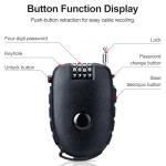 JAGASOL Motorcycle Helmet Lock, 4 Digit Combination 27.5 Inch Retractable Cable Lock for Snowboard, Bike Luggage Backpack Scooter Suitcase Ski, Small Multi-Function Secure Lock for Travel, Black