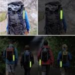 6 PCS Reflective Straps, Green Reflective Backpack Tags Bicycle Reflectives Pendant Glow in the Dark Keychain Safety Night Reflector Pendants for Clothes Cycling Walking Running Climbing Camping