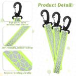 6 PCS Reflective Straps, Green Reflective Backpack Tags Bicycle Reflectives Pendant Glow in the Dark Keychain Safety Night Reflector Pendants for Clothes Cycling Walking Running Climbing Camping