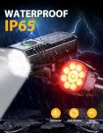 Zewdov 1000 Lumens Super Bright Bike Lights for Night Riding, 8+7 Modes Sturdy Aluminum Alloy Bicycle Lights Front and Rear, IP65 Waterproof & Rechargeable Bike Headlight for Bike/Scooter Accessories