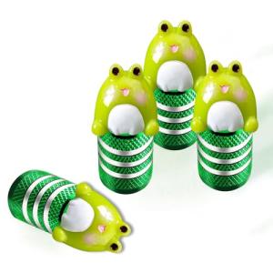 4 Pack Frog Bike Tire Valve Stem Caps,Frog Bike Accessories,Fun Bicycle Decor,Universal Air Caps for Bicycle, Motorcycle,Car,SUV & Truck,Perfect Frogs Gifts for Men Women