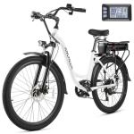 ANCHEER Electric Bike for Adults, 48V 499Wh Ebike, 26" City Commuter Bike with 48V Removable Battery, Up to 55 Miles, 3H Fast Charge, 7-Speed, Step-Thru Cruiser Bike for Women Men, UL2849 Compliant