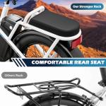 Caroma Peak 500W Electric Scooter with Seat, 20" Fat Tire Electric Bike with 36V Removable Battery, Up to 15Miles & 20MPH, Foldable Adult Electric Bicycles for Commuting with Basket (White)