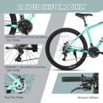 AVASTA 26-inch Mountain Bike MTB for Man Male and Woman Female Adult with Lightweight Aluminum Alloy Frame and Dual Disc Brakes, Front Suspension, 21-Speed Gear Shifters, Hidden Brake Cables, Green