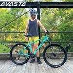 AVASTA 26-inch Mountain Bike MTB for Man Male and Woman Female Adult with Lightweight Aluminum Alloy Frame and Dual Disc Brakes, Front Suspension, 21-Speed Gear Shifters, Hidden Brake Cables, Green
