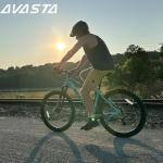 AVASTA 26-inch Mountain Bike MTB for Man Male and Woman Female Adult with Lightweight Aluminum Alloy Frame and Dual Disc Brakes, Front Suspension, 21-Speed Gear Shifters, Hidden Brake Cables, Green