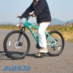 AVASTA 26-inch Mountain Bike MTB for Man Male and Woman Female Adult with Lightweight Aluminum Alloy Frame and Dual Disc Brakes, Front Suspension, 21-Speed Gear Shifters, Hidden Brake Cables, Green
