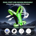 Cabbqiu LED Reflective Running Vest - Light Up Running Vest with 3 Light Mode & 5 Colors, Reflective Vest & Running Lights for Runners, Rechargeable Night Running Gear - Reflective Belt Safety Vest