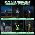 Cabbqiu LED Reflective Running Vest - Light Up Running Vest with 3 Light Mode & 5 Colors, Reflective Vest & Running Lights for Runners, Rechargeable Night Running Gear - Reflective Belt Safety Vest