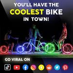 BLITZU Bike Wheel Lights, Bicycle Spoke Decorations Light for Night Riding, 2-Tire Pack 7 Colors in 1 Fun Bright Patterns, Disco LED Safety Strip Light, Bike Accessories for Kids, Boys, Girls, Adults