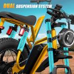 SPBSVDT Electric Bikes for Adults: 48V 20Ah Battery Electric Peak 1500W eBike, Long Range E Bike, Perfect for City, School & Off-Road Commuting 20" Fat Tires E-Bike (UL2849) (Golden)