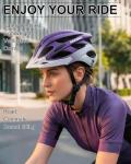 KINGBIKE Bike Helmet for Adult Men Women Youth Road Commute Mountain Cycling Helmets with USB Rechargeable Tail Light Replaceable Inner Pads and Visors Lightweight (PurpleWhite,M/L(20.4-22in)