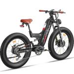 FREESKY 4000W Dual Motor Electric Bike for Adults, 48V 30AH Battery 120Miles Range, 40+MPH AWD Fast E-Bike, 26" Fat Tire Full Suspension Off-Road Electric Mountain Bike, Black