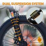 Jasion Electric Bike Adults, 20" Fat Tire Ebike, 1200W Foldable Electric Bike with 480WH Removable Battery,28MPH 55 Miles,Full Suspension E-Bike for Beach Snow,UL Certified, EB7 2.0