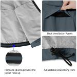 baleaf Men's Rain Jacket Waterproof Windbreaker Running Cycling Golf Hiking Gear Hood Lightweight Reflective Packable Steel Gray XL