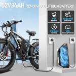 ZUTTEX Peak 6000W Dual Motor Electric Bike - 220NM Ebike 52V 34AH Battery for Adults 47MPH 24" Fat Tire Bike with LCD Display Hydraulic Brakes Electric Bike -White