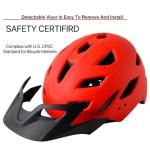 Kids Bike Helmet,Bavilk Kids Boys Girls Bike Helmets with LED Light Detachable Visor Children Youth Teen Multi-Sport for Skating Cycling Scooter Skateboard Adjustable & Lightweight 19.7"-22.4"